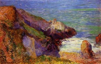 保羅 高更 Rocks on the Breton Coast 保羅 高更 Rocks on the Breton Coast